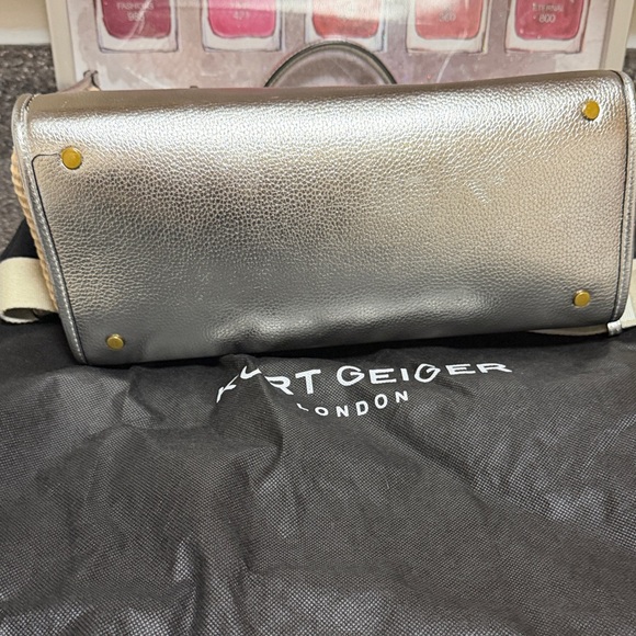 Kurt Geiger Tan and Silver Tote Bag EUC - Picture 3 of 8